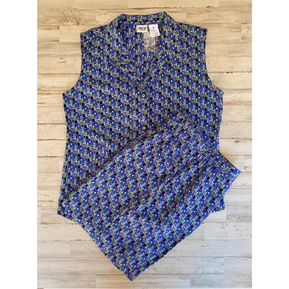 Line-Up for Sport Shirt Short Set Blouse Golf Print L XL c100136